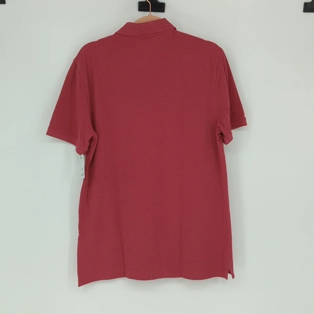 Banana Republic Pique Collar Polo Knit Shirt Red M tennis prep Business casual
